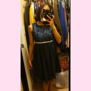 Dark blue formal dress size 12 girls